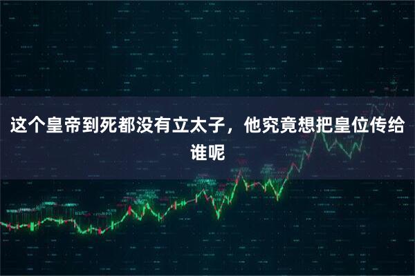 这个皇帝到死都没有立太子，他究竟想把皇位传给谁呢