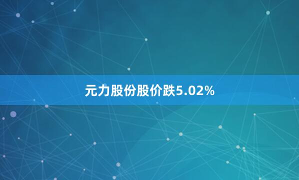 元力股份股价跌5.02%
